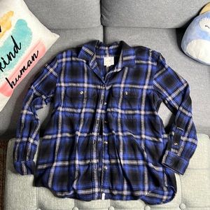 Black and Blue American Eagle Flannel